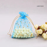 100pcs Moon Star Organza Bags Small Christmas Gift Jewelry Candy Packaging Pouch