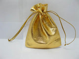 50Pcs Gold/Silver Drawstring Pouches Jewelry Gift Bags 9X7cm Wedding Bag