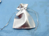 50Pcs Gold/Silver Drawstring Pouches Jewelry Gift Bags 9X7cm Wedding Bag