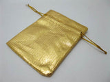 50Pcs Gold/Silver Drawstring Pouches Jewelry Gift Bags 9X7cm Wedding Bag