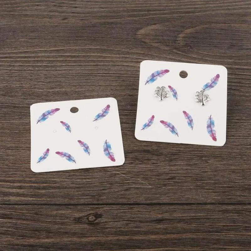 100PCS 5x5cm Earring Hang Tag Card Jewelry Display Packing Card