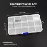 Adjustable 10/15/24 Compartment Plastic Storage Box Jewelry Organizer