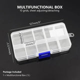 Adjustable 10/15/24 Compartment Plastic Storage Box Jewelry Organizer
