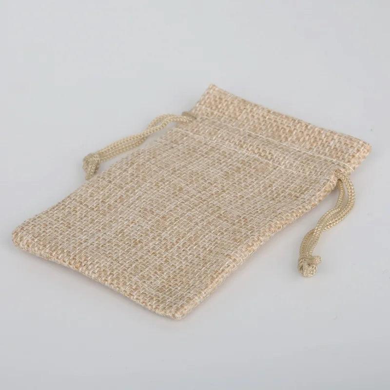 10pcs 15x20cm Linen Drawstring Bag Jewelry Bag Gift Pouch