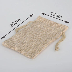 10pcs 15x20cm Linen Drawstring Bag Jewelry Bag Gift Pouch