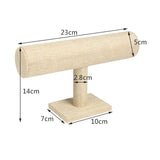 FANSHU Linen Bracelet Display Chain Watch T-Bar Rack Jewelry Display Organizer