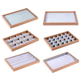 Bamboo Jewelry Organizer Display Tray Stackable Case