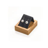 Wooden Beads Organizer Box Earring Holder Beige Velvet Wood Tray
