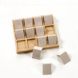 Wooden Beads Organizer Box Earring Holder Beige Velvet Wood Tray