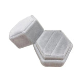 Velvet Double Ring Box Hexagon Display Holder