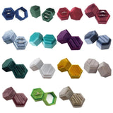 Velvet Double Ring Box Hexagon Display Holder