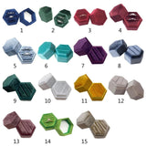 Velvet Double Ring Box Hexagon Display Holder