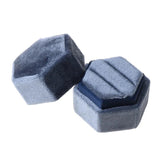 Velvet Double Ring Box Hexagon Display Holder
