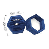 Velvet Double Ring Box Hexagon Display Holder