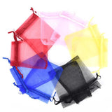 50pcs Organza Jewelry Packaging Bags Drawstring Wedding Party Decoration