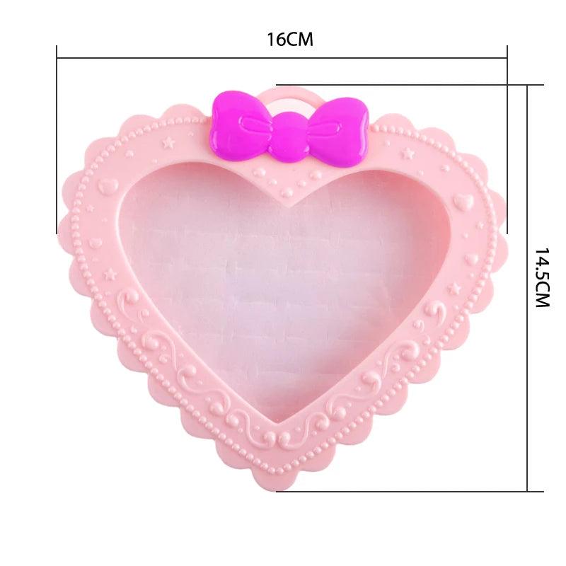 Heart Shaped Ring Box Pink Plastic Bowknot Jewelry Box
