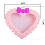 Heart Shaped Ring Box Pink Plastic Bowknot Jewelry Box