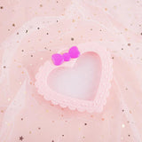 Heart Shaped Ring Box Pink Plastic Bowknot Jewelry Box