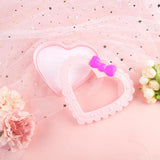Heart Shaped Ring Box Pink Plastic Bowknot Jewelry Box