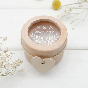 Engraved Wood Ring Bearer Box Wedding Rings Holder