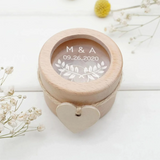Engraved Wood Ring Bearer Box Wedding Rings Holder