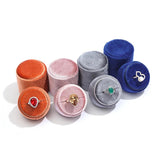 Heart Shaped Double Rings Box Jewelry Organizer Multicolor Flannel Wedding