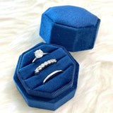 Wedding Octagonal Ring Storage Box Velvet Jewelry Display Box