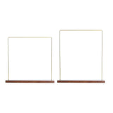 Metal Frame Necklace Holder Stand with Wood Base