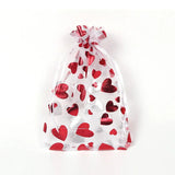 50pcs 13x18cm Gilded Organza Bag Christmas Drawstring Candy Bag