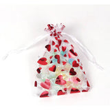 50pcs 13x18cm Gilded Organza Bag Christmas Drawstring Candy Bag