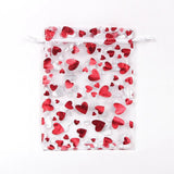 50pcs 13x18cm Gilded Organza Bag Christmas Drawstring Candy Bag