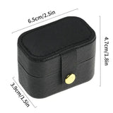 Mini Jewelry Organizer Travel Case Leather Earring Necklace Ring Holder Box