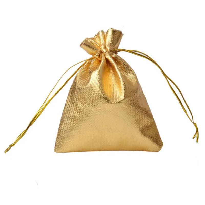 50Pcs 9x12cm Cotton Jute Drawstring Pouches for Jewelry Storage