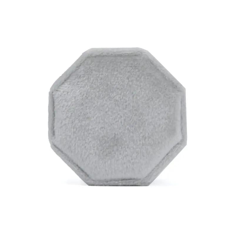 Octagonal Velvet Ring Display Box 3 Slots Velvet Ring Storage Holder
