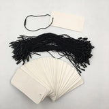 100x Blank Rectangle Clothing Tags with String