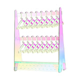 Acrylic Earring Display Stand 16 Mini Hangers Tabletop Jewelry Shelf Rack