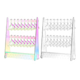 Acrylic Earring Display Stand 16 Mini Hangers Tabletop Jewelry Shelf Rack