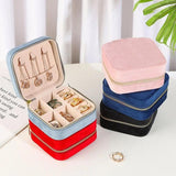 Flannel Travel Earrings Ring Holder Box Jewelry Storage Display