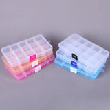 15-grid Portable Jewelry Organizer Box Clear Plastic Mini Storage