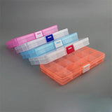 15-grid Portable Jewelry Organizer Box Clear Plastic Mini Storage