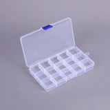 15-grid Portable Jewelry Organizer Box Clear Plastic Mini Storage