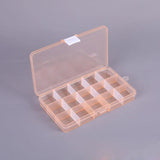 15-grid Portable Jewelry Organizer Box Clear Plastic Mini Storage