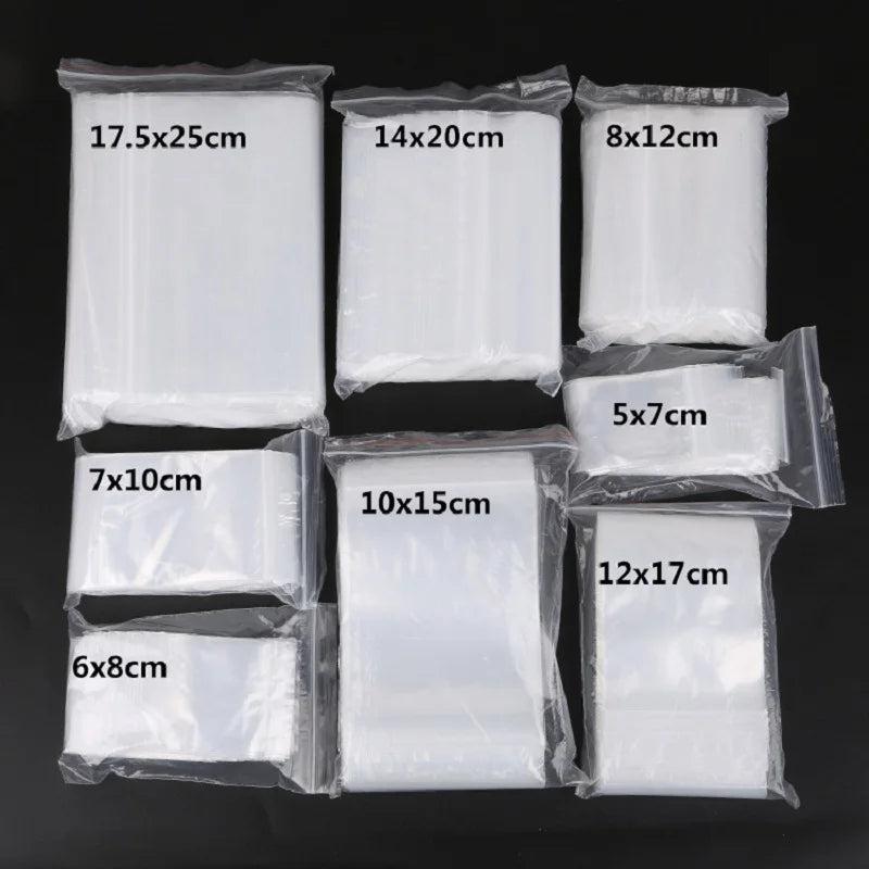 100pcs 8 Sizes Transparent Self Adhesive OPP Plastic Pouch Sachet Gift Bag