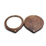 Walnut Wood Round Makeup Mirror Handheld Magnetic Suction Mirror