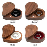 Wooden Heart Shape Wedding Jewelry Box Ring Storage Holder Display Box