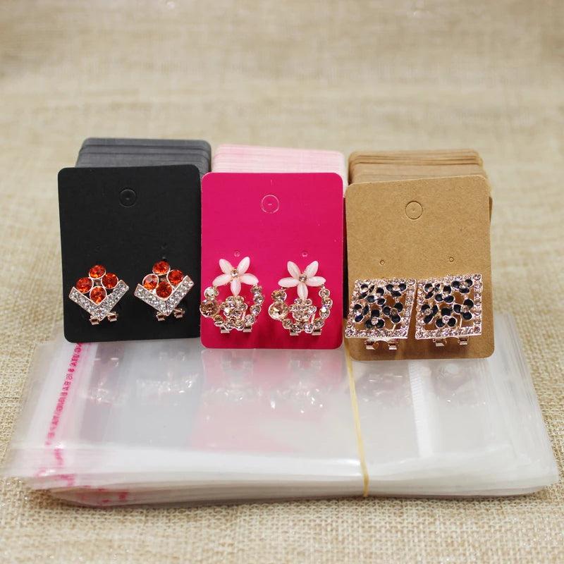 Hot Pink Earring Card 50X40MM 100 pcs
