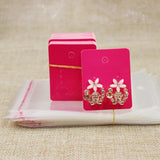 Hot Pink Earring Card 50X40MM 100 pcs