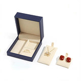 PU Leather Jewelry Set Box Ring Pendant Earring Holder Storage