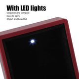 LED Light Square Ring Box Wedding Engagement Jewelry Earring Coin Box