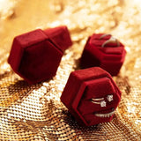 Hexagon Velvet Ring Box for Wedding Ceremony